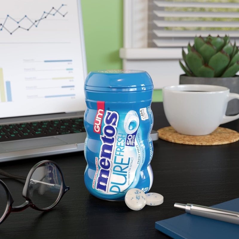 Mentos Pure Fresh Chewing Gum Fresh Mint 50 Pieces