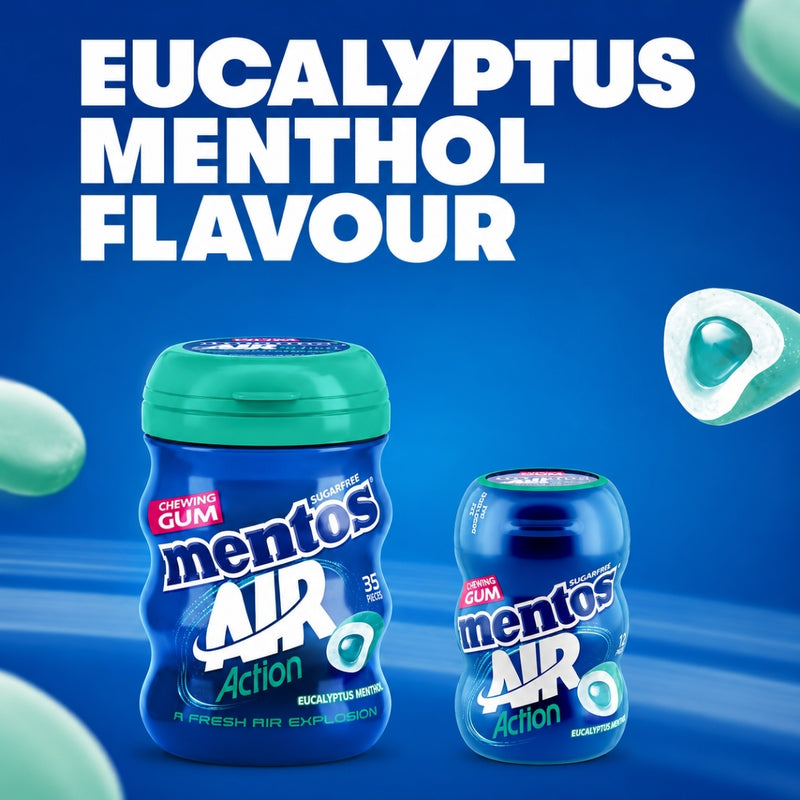 Mentos Air Action Chewing Gum Eucalyptus Menthol 50 Pieces