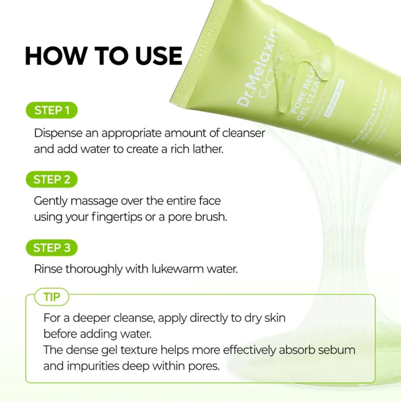 Dr Melaxin Cactox Pore Relief Gel Cleanser 120ml