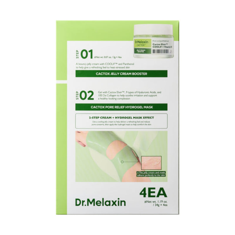 Dr Melaxin Cactox Pore Relief Jelly Cream Booster 2g + Hydrogel Mask Set 34g x 4