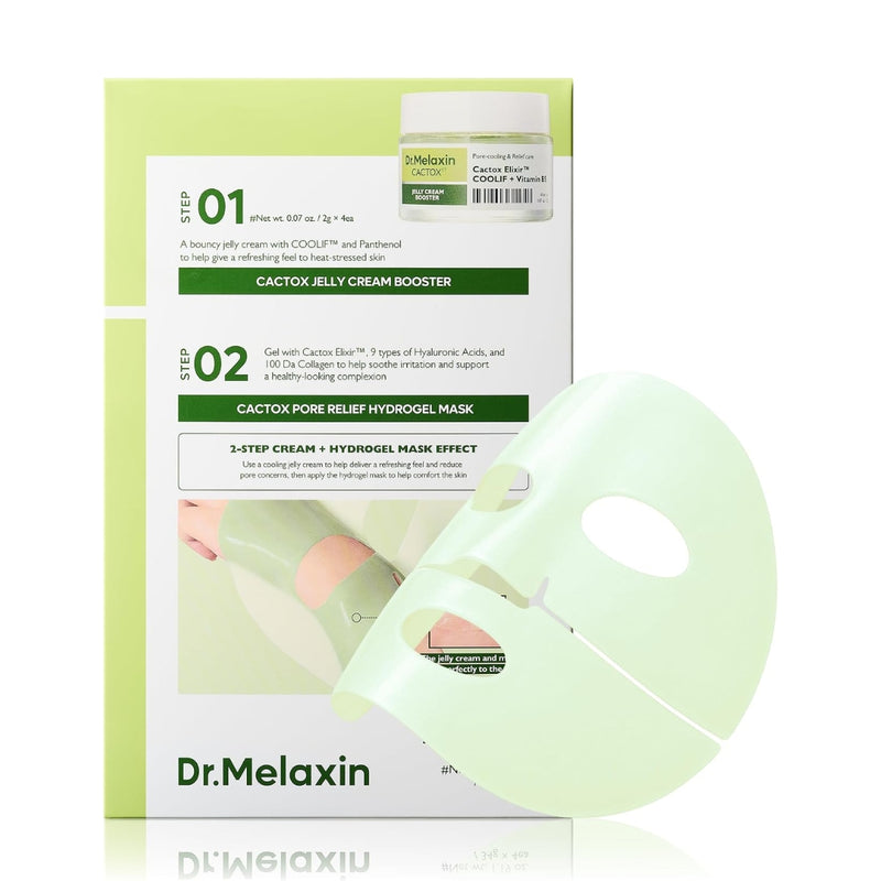 Dr Melaxin Cactox Pore Relief Jelly Cream Booster 2g + Hydrogel Mask Set 34g x 4