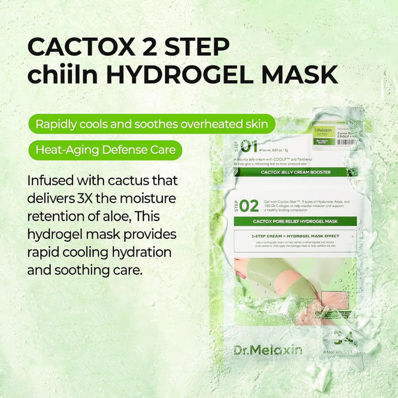 Dr Melaxin Cactox Pore Relief Jelly Cream Booster 2g + Hydrogel Mask Set 34g x 4