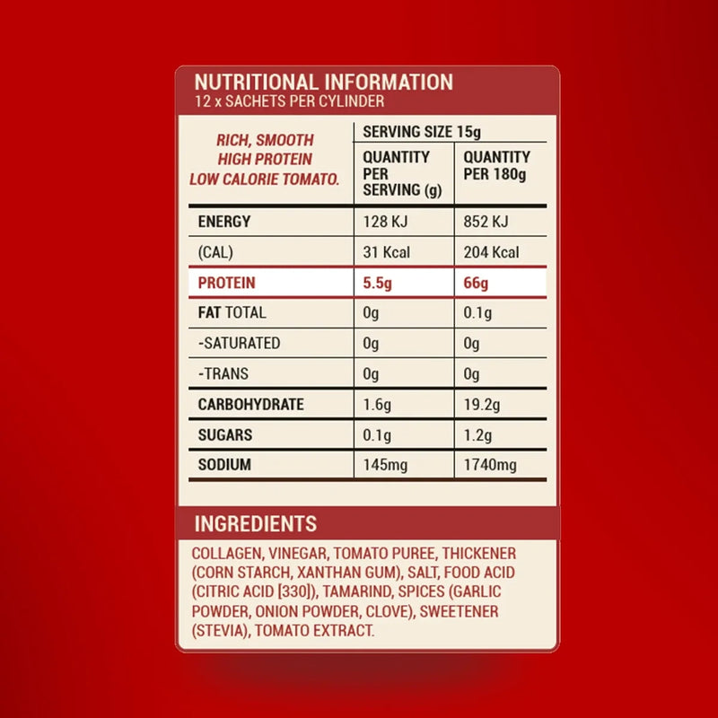Sourced Protein Tomato Sauce 15g x 12 Sachets