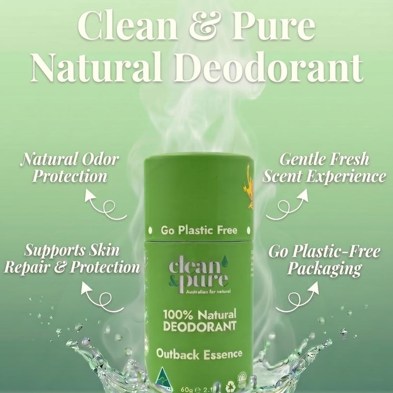 Clean & Pure Natural Deodorant Outback Essence 60g