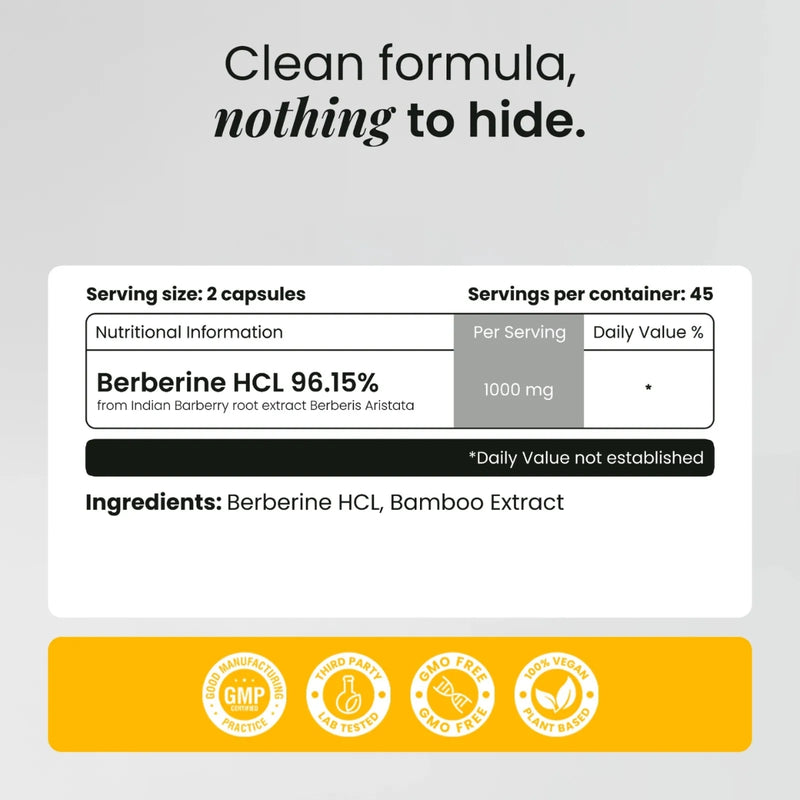 Valeo Berberine+ 1000mg 90 Capsules