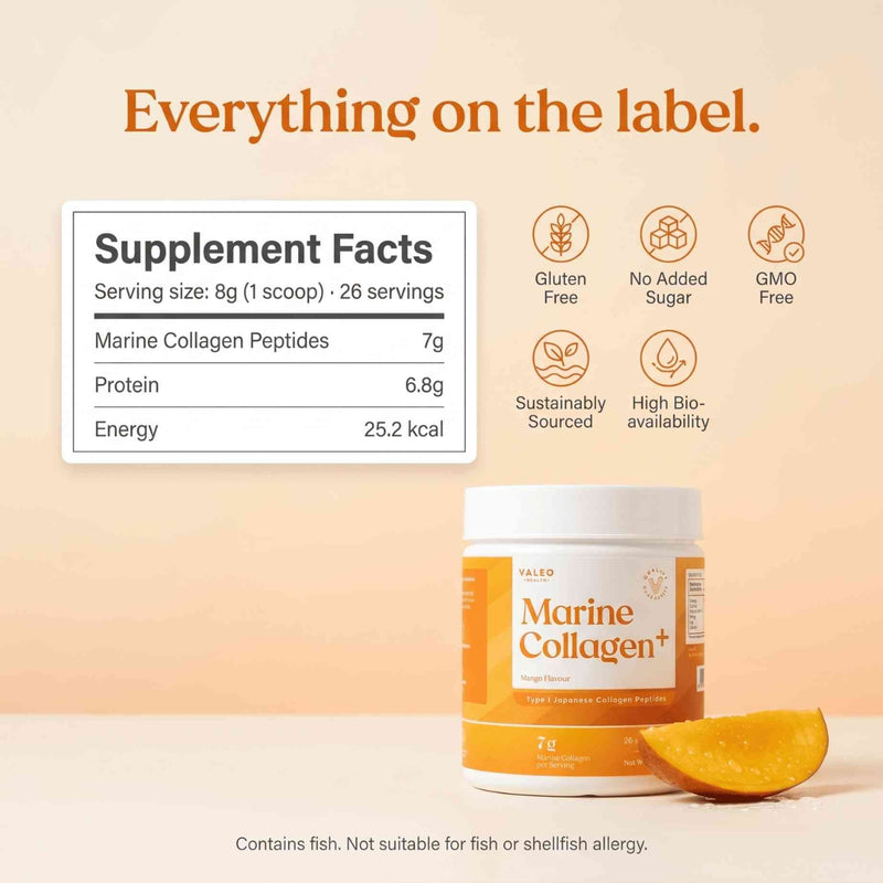 Valeo Marine Collagen+ Mango 208g