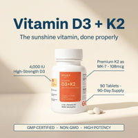 Valeo Vitamin D3 + K2 90 Tablets