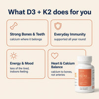 Valeo Vitamin D3 + K2 90 Tablets