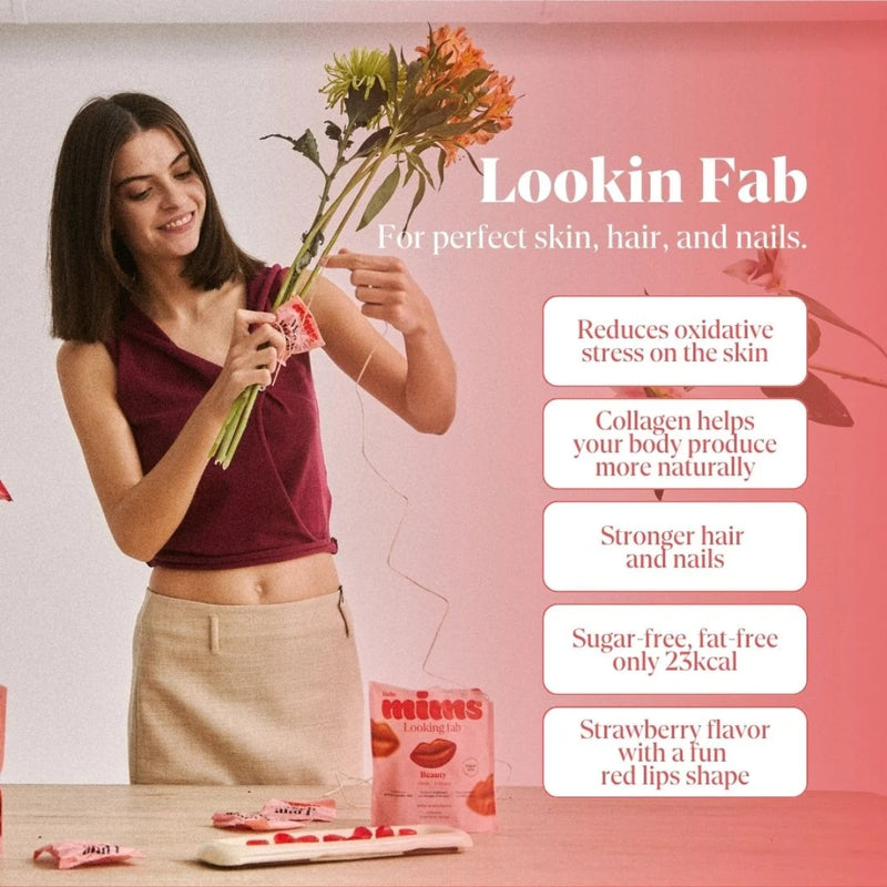 Mims Beauty Gummies Strawberry 7 Sachets