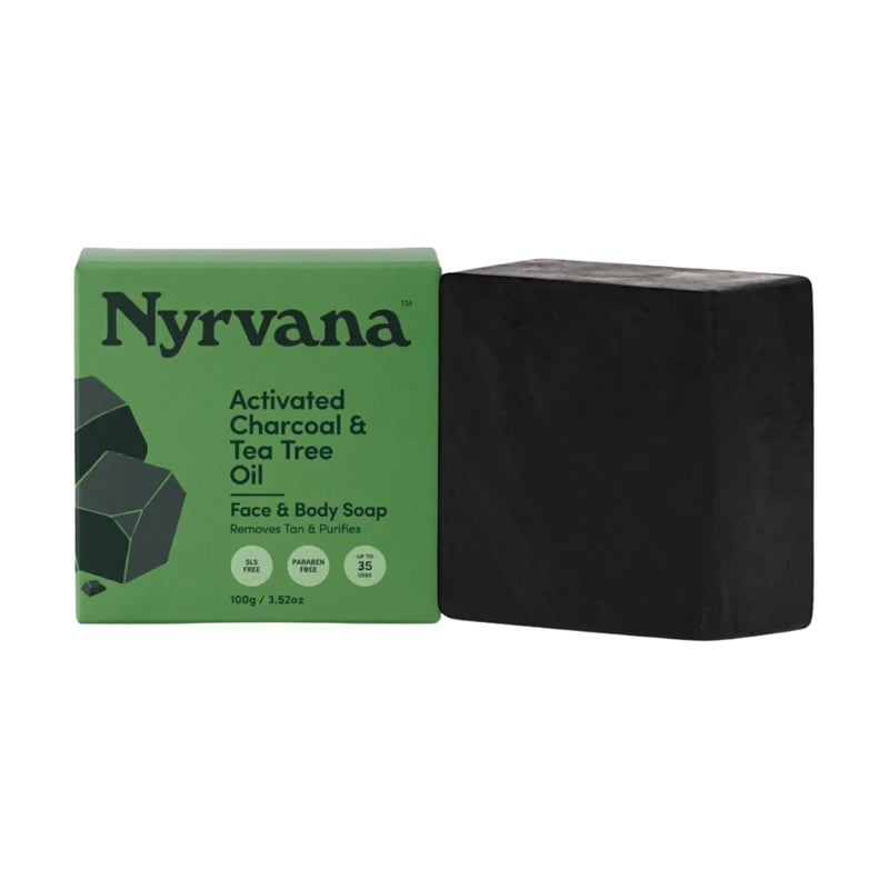 Nyrvana Face & Body Soap Activated Charcoal & Tea Tree Oil 100g
