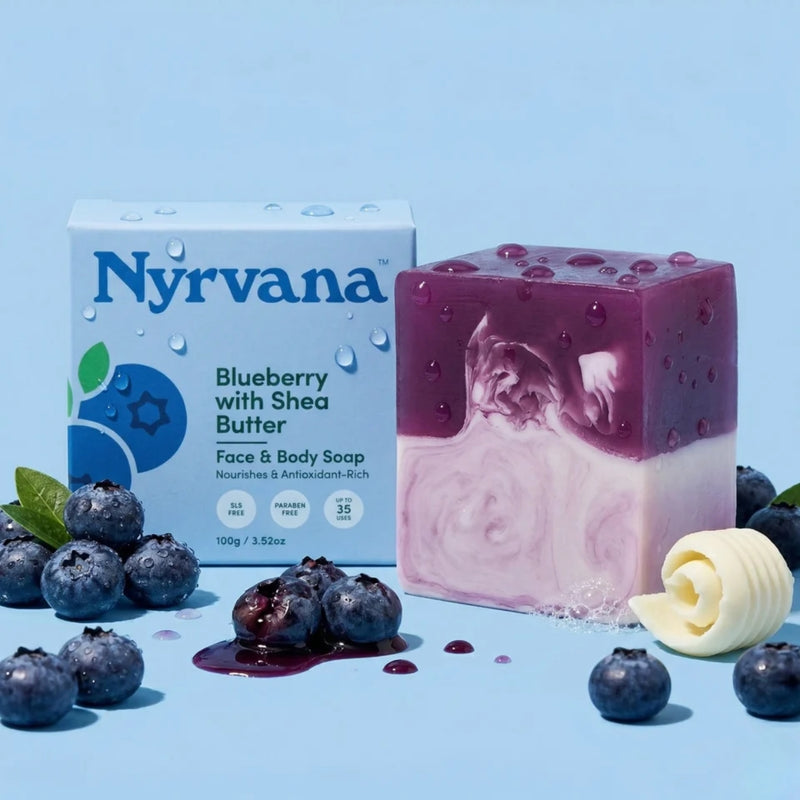 Nyrvana Face & Body Soap Blueberry with Shea Butter 100g