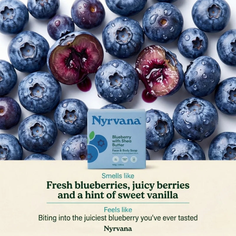 Nyrvana Face & Body Soap Blueberry with Shea Butter 100g
