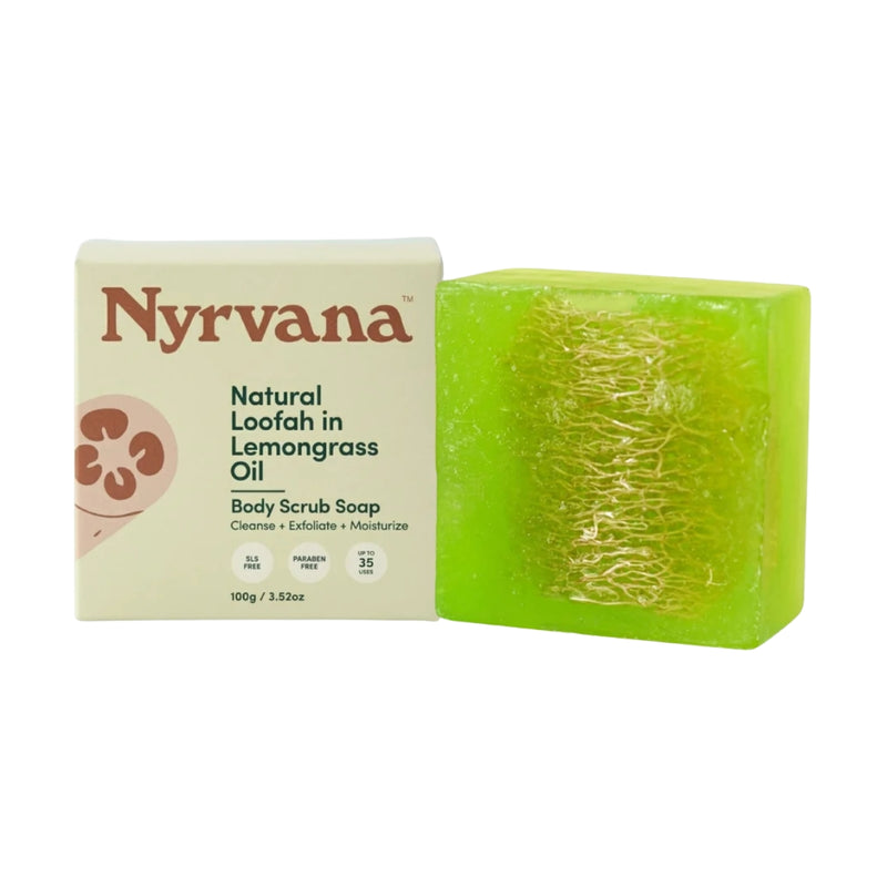 Nyrvana Body Scrub Soap Natural Loofah in Lemongrass Oil 100g