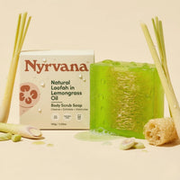 Nyrvana Body Scrub Soap Natural Loofah in Lemongrass Oil 100g