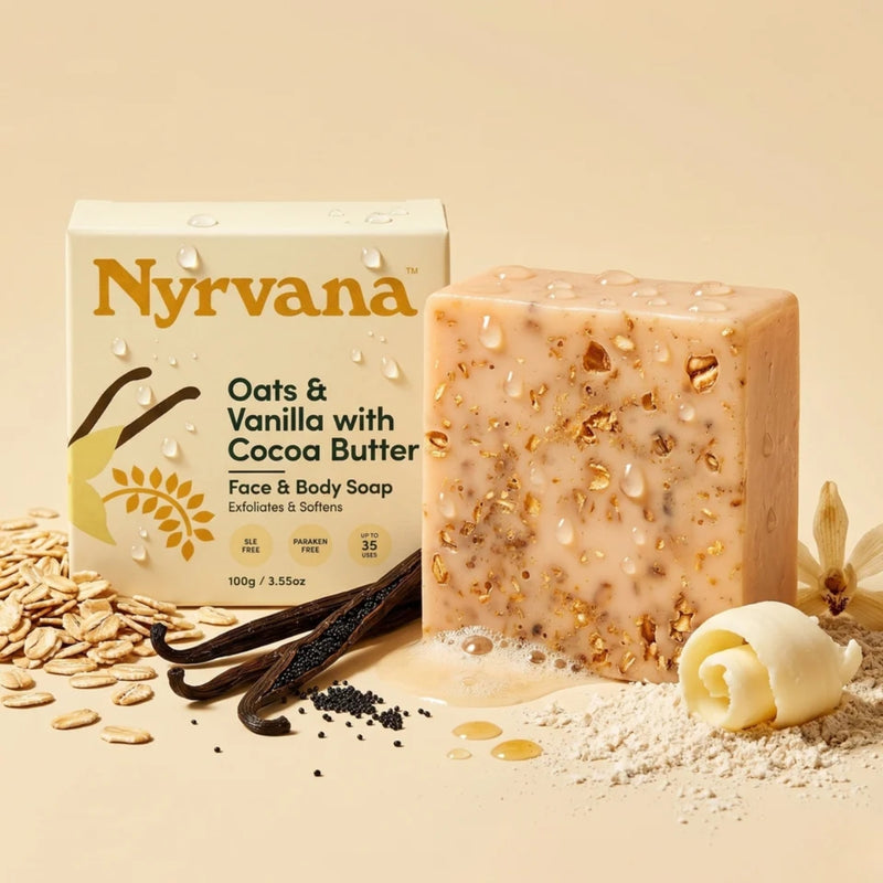 Nyrvana Face & Body Soap Oats & Vanilla with Cocoa Butter 100g