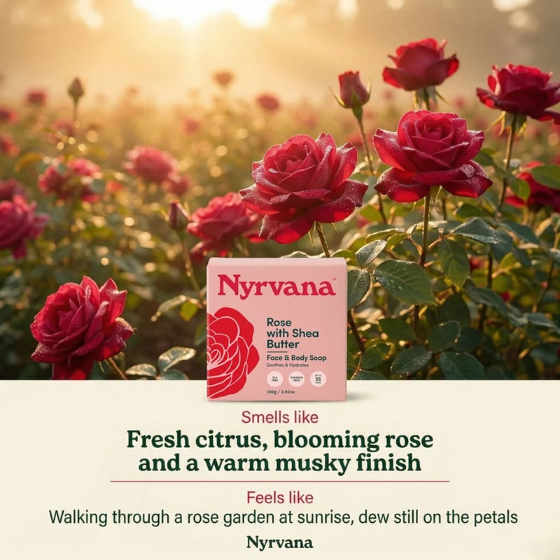 Nyrvana Face & Body Soap Rose with Shea Butter 100g