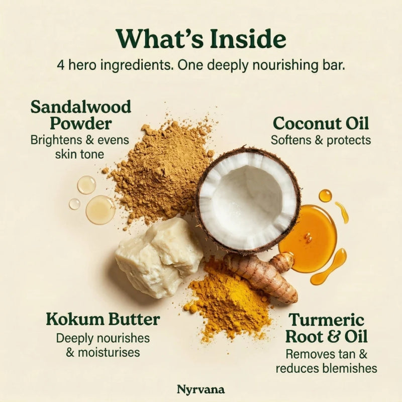 Nyrvana Face & Body Soap Sandalwood & Turmeric with Kokum Butter 100g