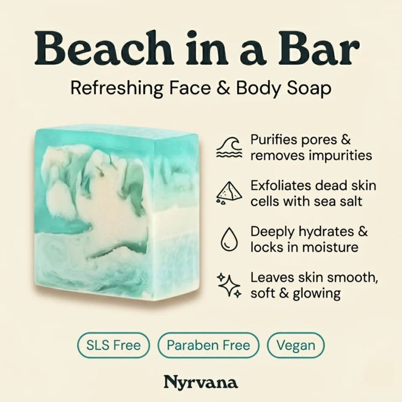 Nyrvana Face & Body Soap Sea Salt & Moroccan Rhassoul Clay 100g