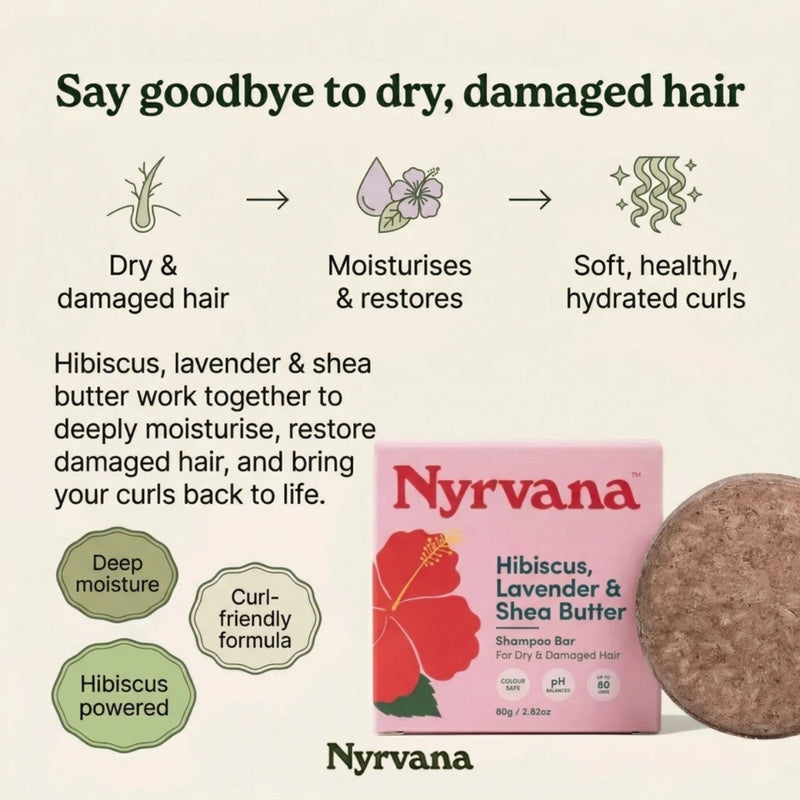 Nyrvana Shampoo Bar Hibiscus, Lavender & Shea Butter 80g