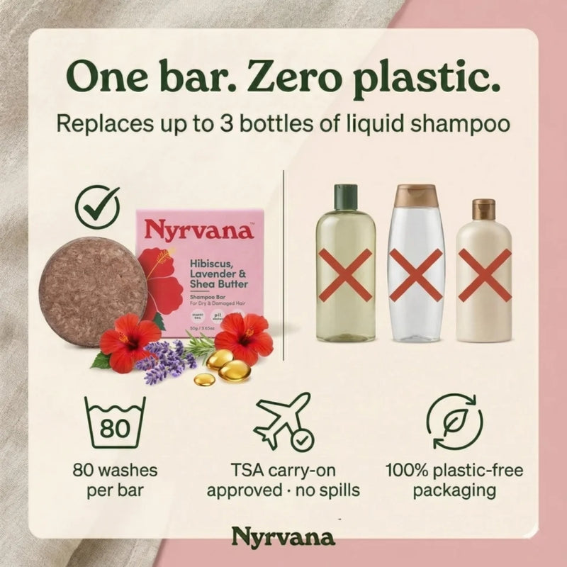 Nyrvana Shampoo Bar Hibiscus, Lavender & Shea Butter 80g