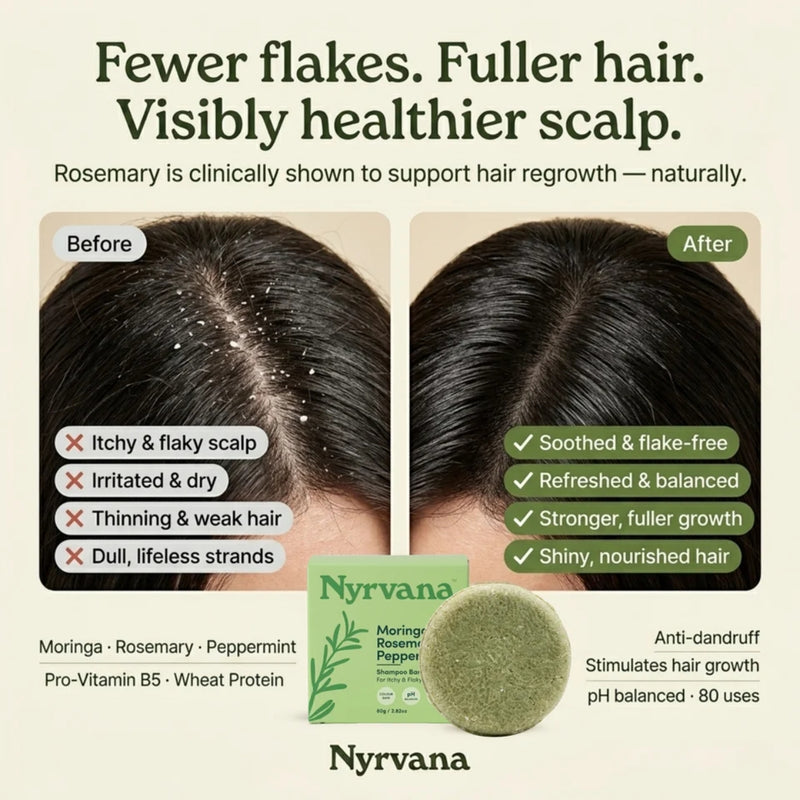 Nyrvana Shampoo Bar Moringa, Rosemary & Peppermint 80g