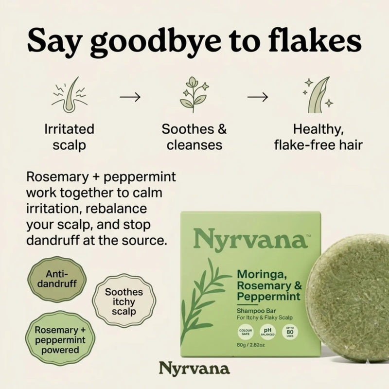 Nyrvana Shampoo Bar Moringa, Rosemary & Peppermint 80g