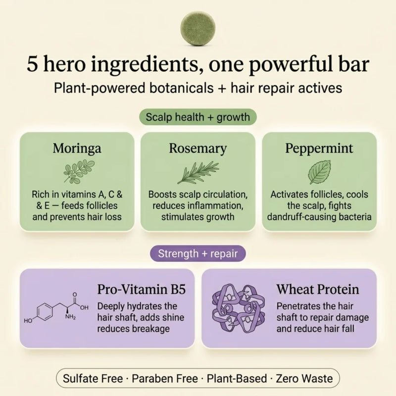 Nyrvana Shampoo Bar Moringa, Rosemary & Peppermint 80g