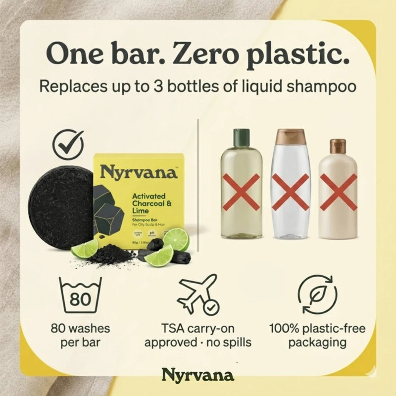 Nyrvana Shampoo Bar Activated Charcoal & Lime 80g