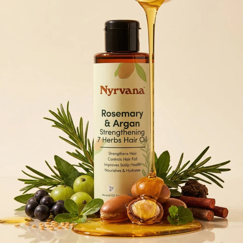 Nyrvana Hair Oil  Rosemary & Argan Strengthening 7 Herbs 100ml