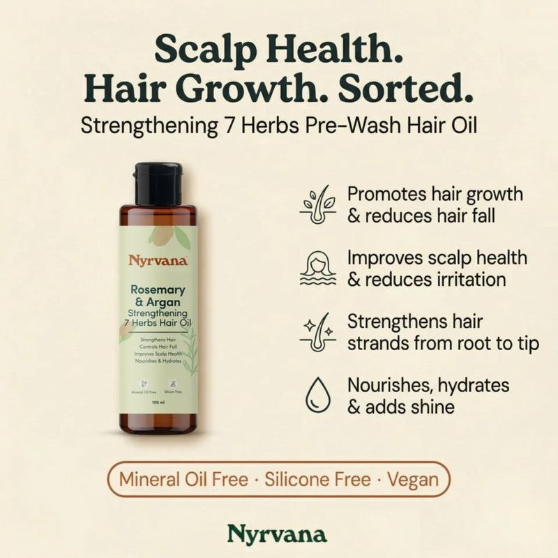 Nyrvana Hair Oil  Rosemary & Argan Strengthening 7 Herbs 100ml