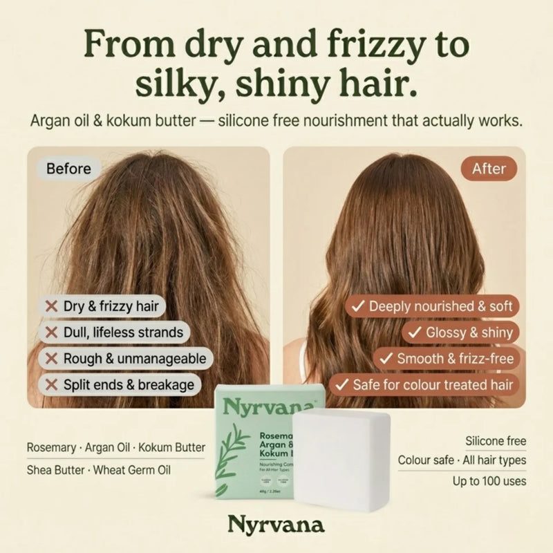 Nyrvana Conditioner Bar Rosemary, Argan & Kokum Butter 65g