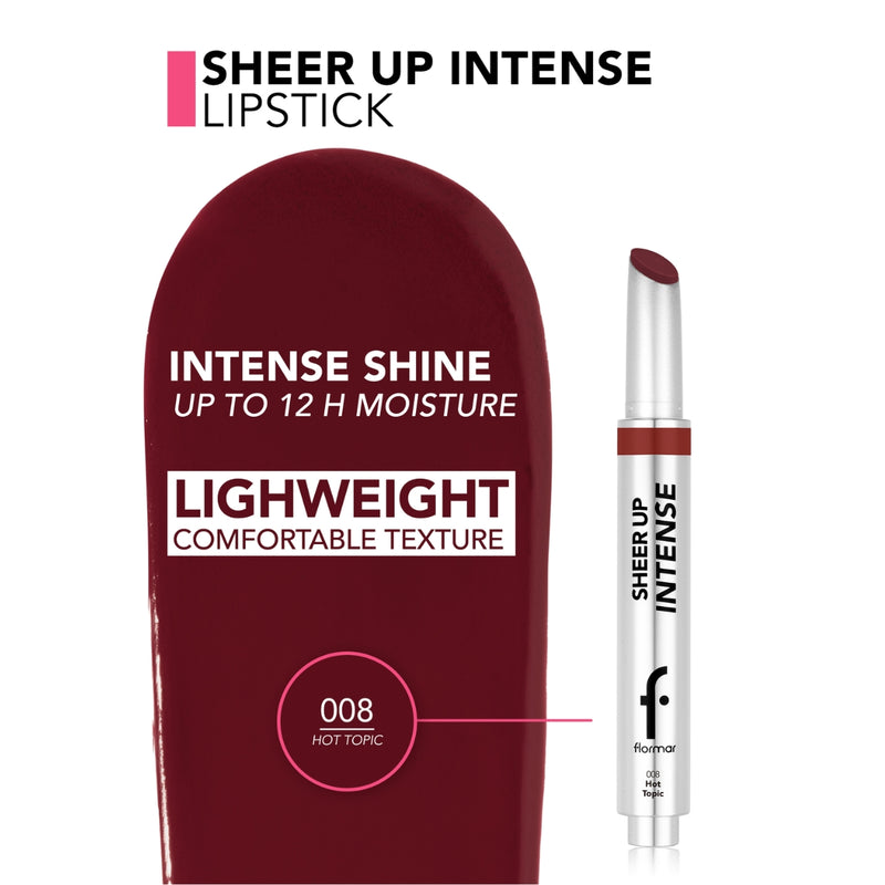 Flormar Sheer Up Intense Lipstick 008 Hot Topic 2.3g