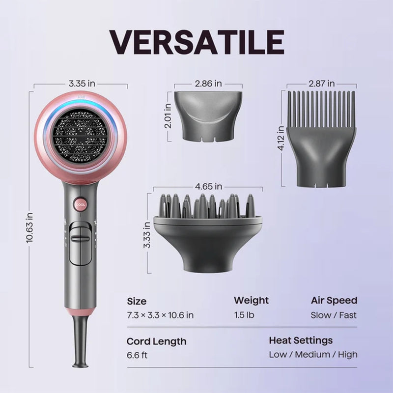 Wavytalk Blown Away Ionic Hair Dryer Blow Dryer Rose Gold