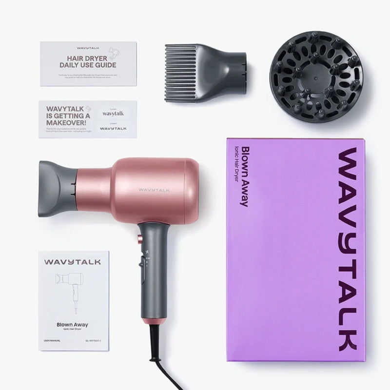 Wavytalk Blown Away Ionic Hair Dryer Blow Dryer Rose Gold
