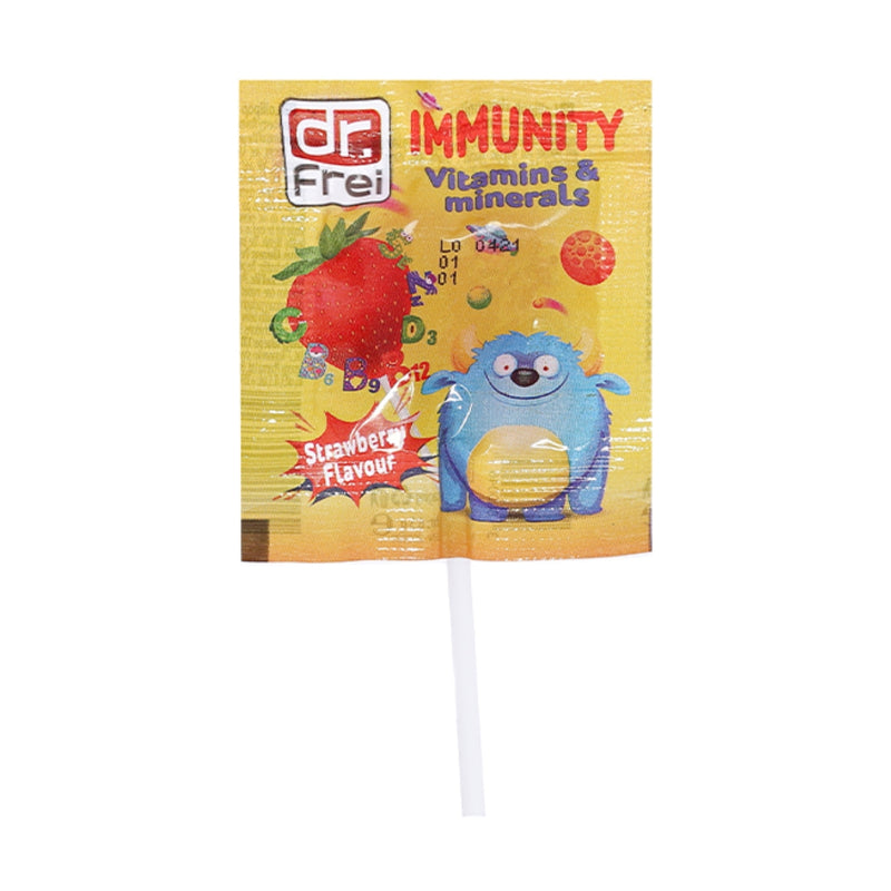 Dr Frei Immunity Vitamins + Minerals Lollipop Strawberry 6.5g