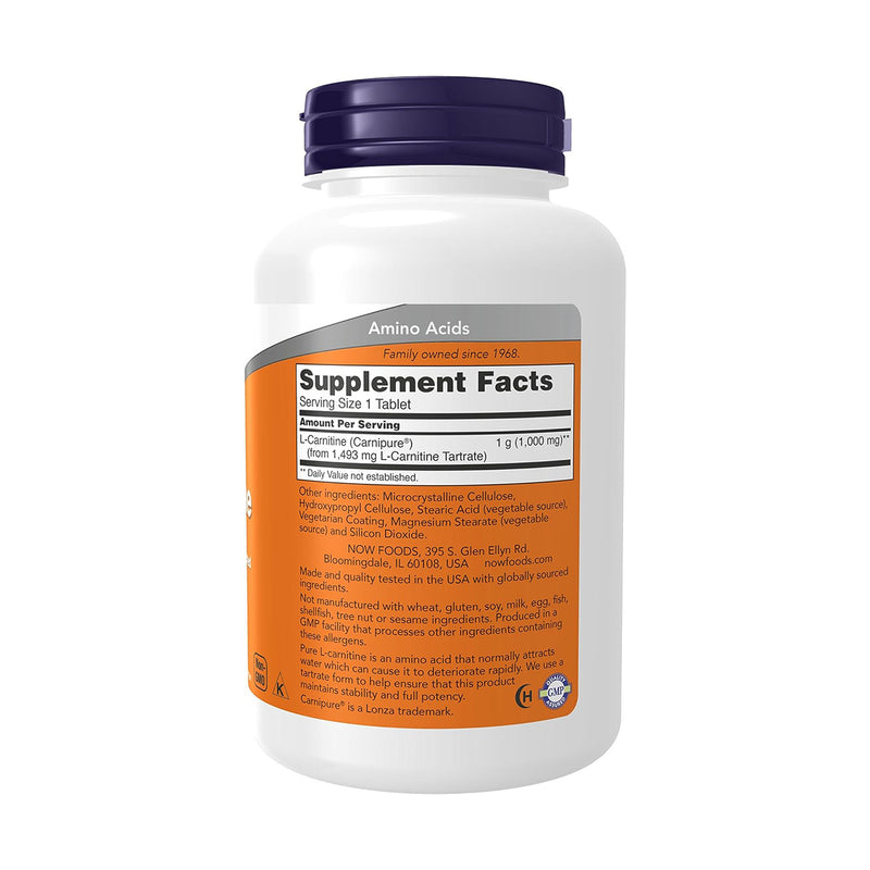 Now Carnitine Tartrate 1000mg 100 Tablets