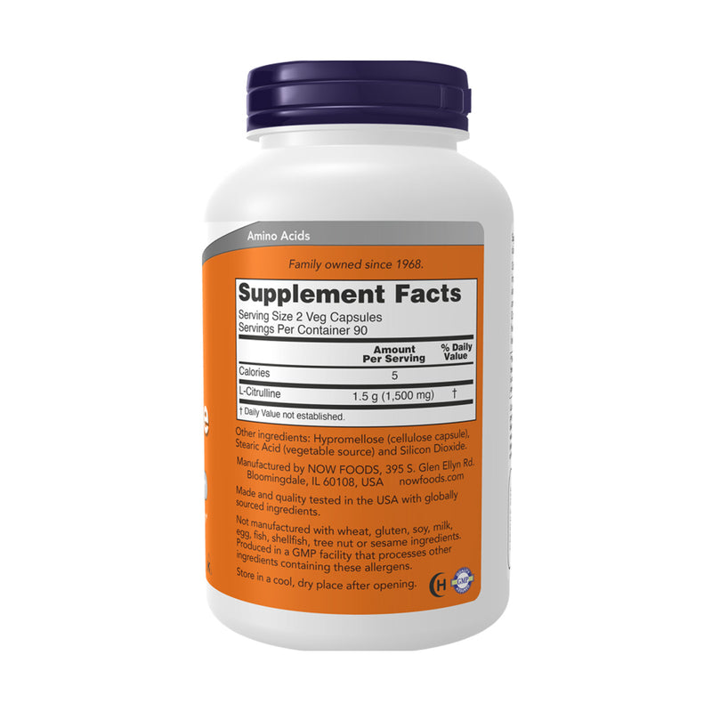 Now Citrulline 750mg 90 VegeCapsules