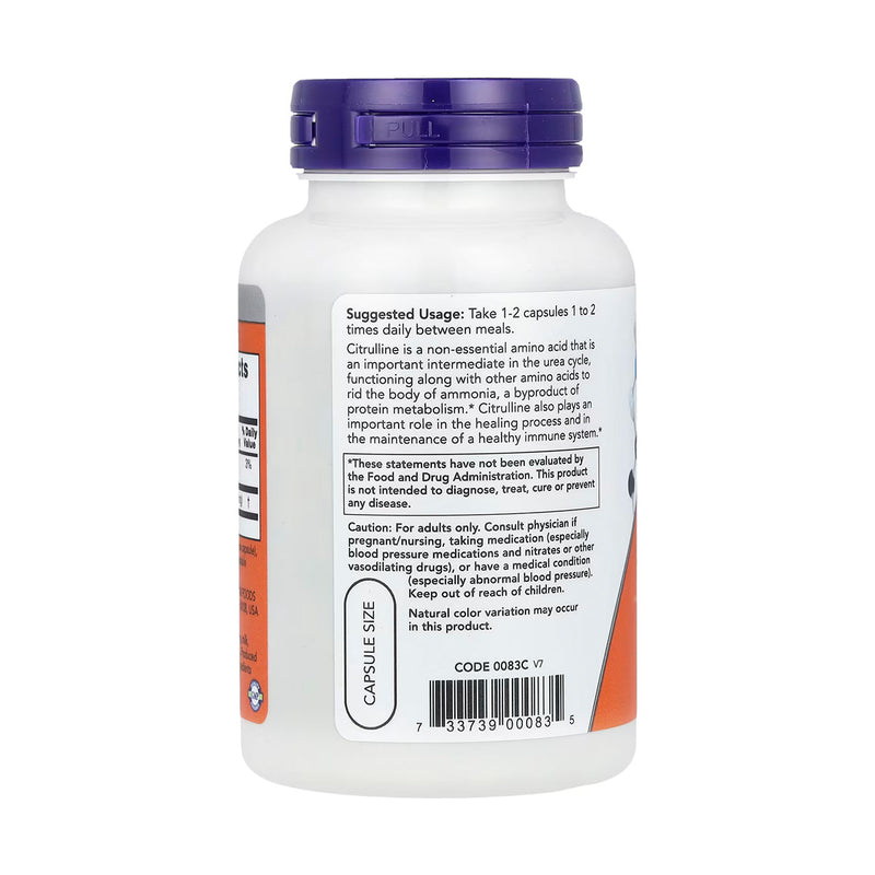 Now Citrulline 750mg 90 VegeCapsules