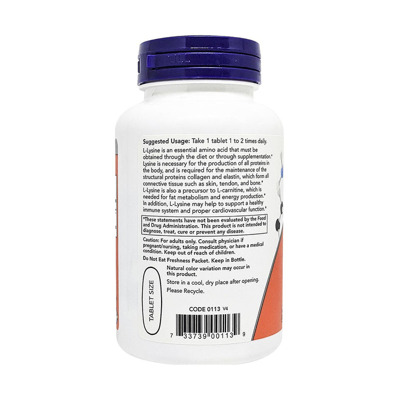 Now L Lysine 1000mg 100 Tablets