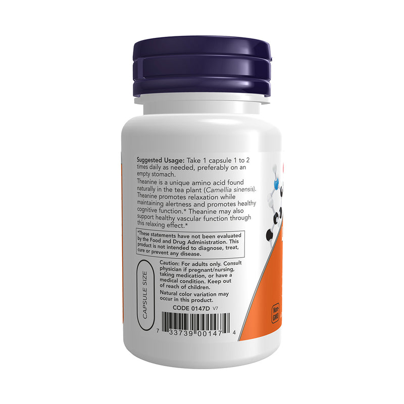 Now L Theanine 200mg 60 VegeCapsules