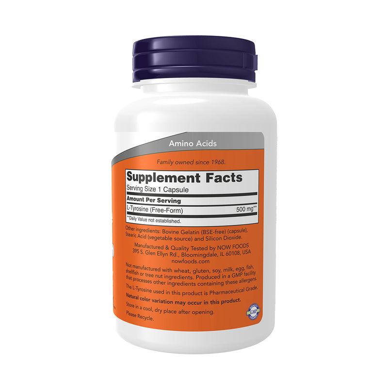Now L Tyrosine 500mg 120 Capsules