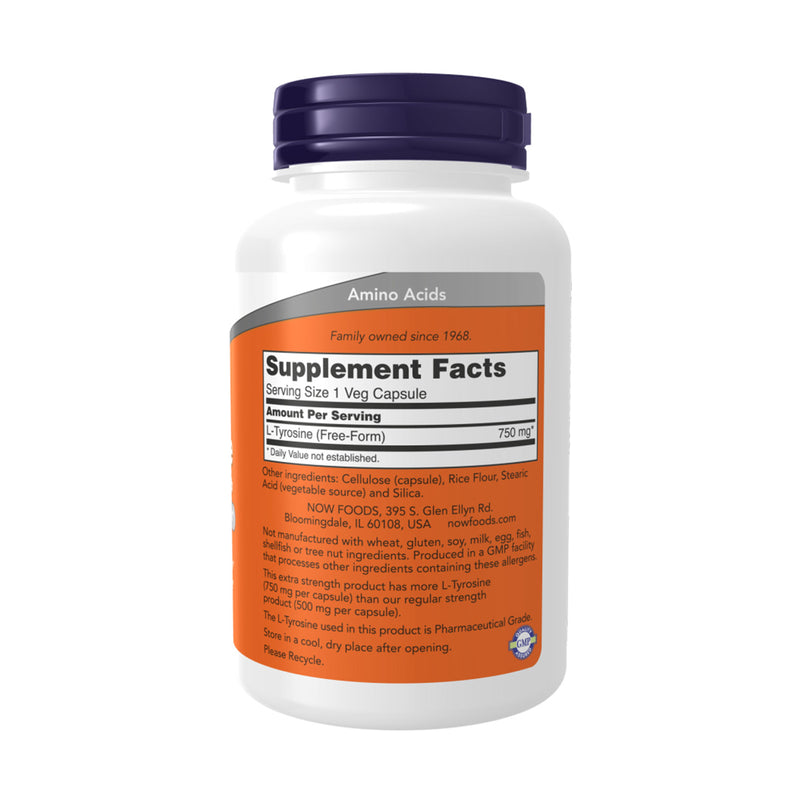Now L Tyrosine 750mg 90 VegeCapsules