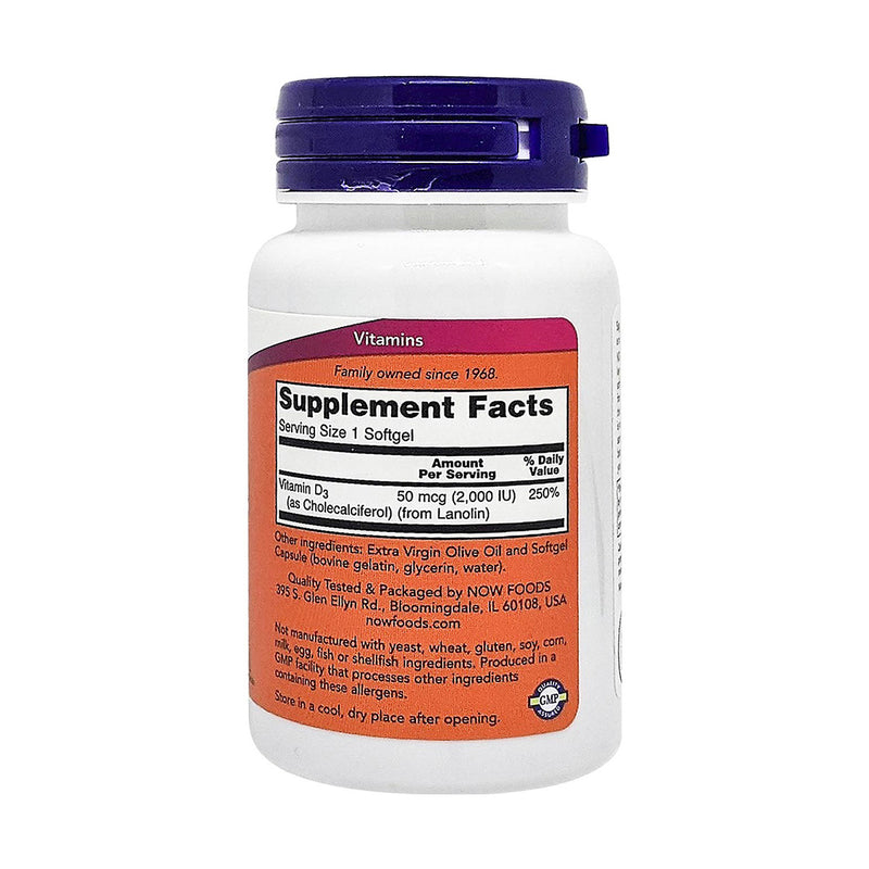 Now Vitamin D3 2000IU 120 Softgels