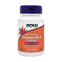 Now Vitamin D3 2000IU 120 Softgels