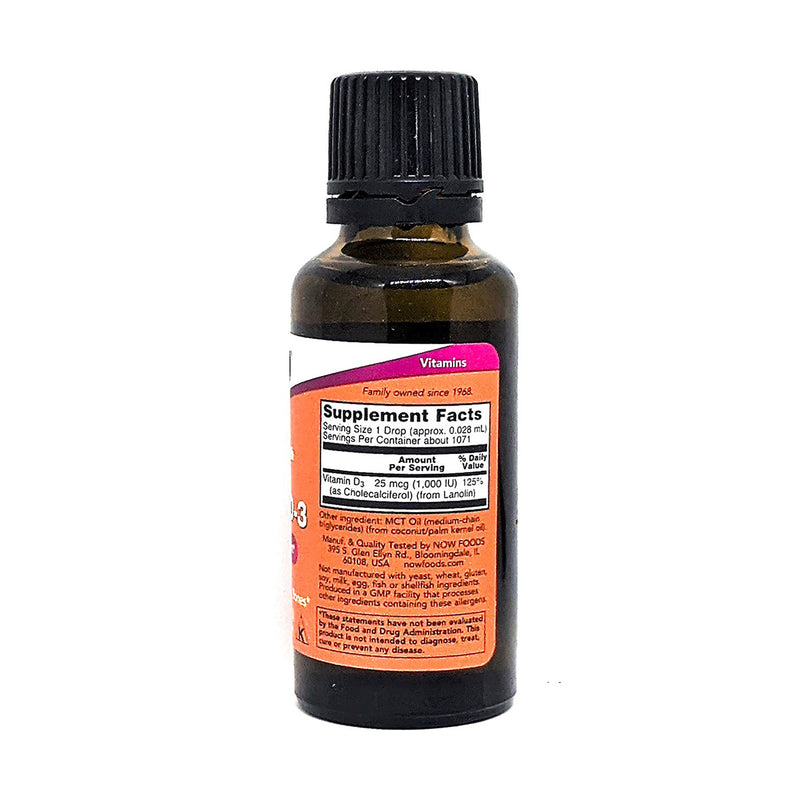 Now Vitamin D3 Extra Strength 1000IU Liquid 30ml