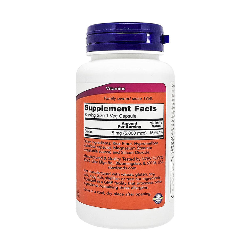 Now Biotin 5000mcg 60 VegeCapsules
