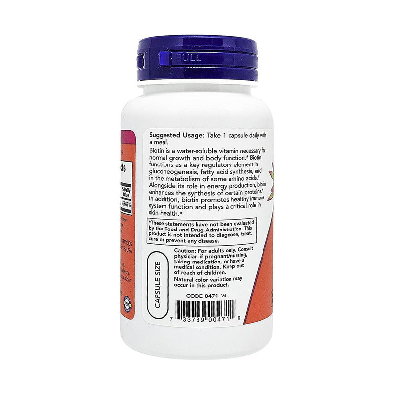 Now Biotin 5000mcg 60 VegeCapsules