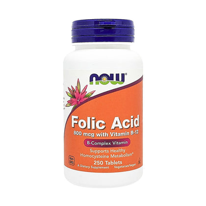 Now Folic Acid 800mcg 250 Tablets