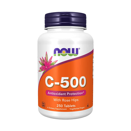 Now Vitamin C 500mg With Rose Hips 250 Tablets