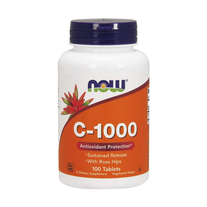 Now Vitamin C 1,000mg With Rose Hips 100 Tablets